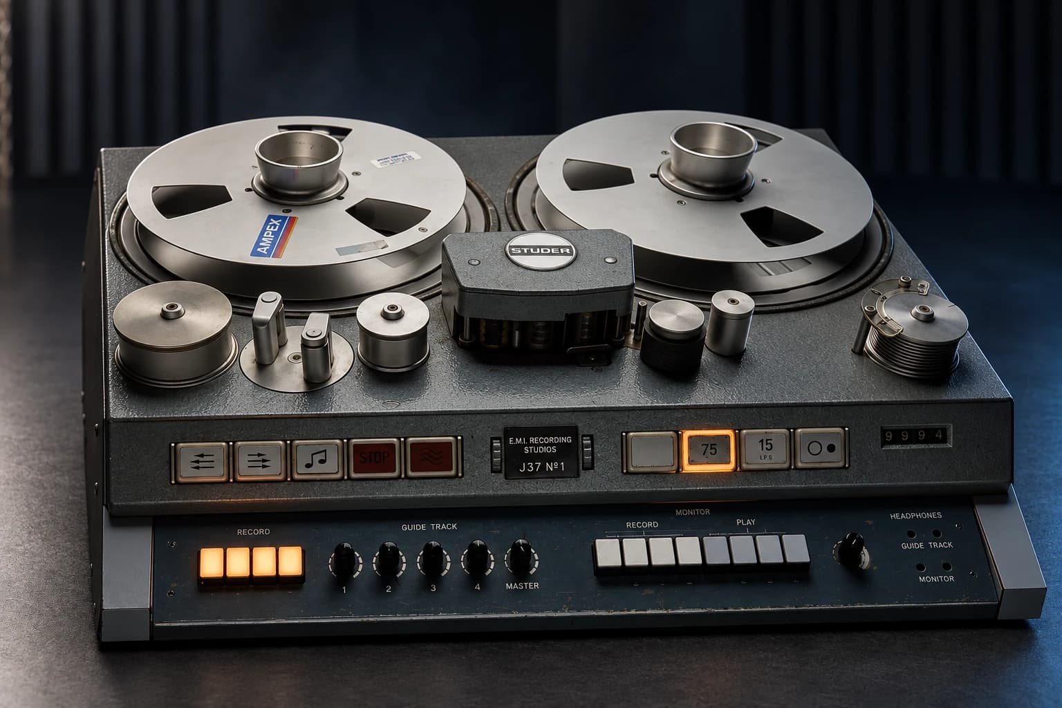 Studio illustration: Studer J37 tape machine at Abbey Road