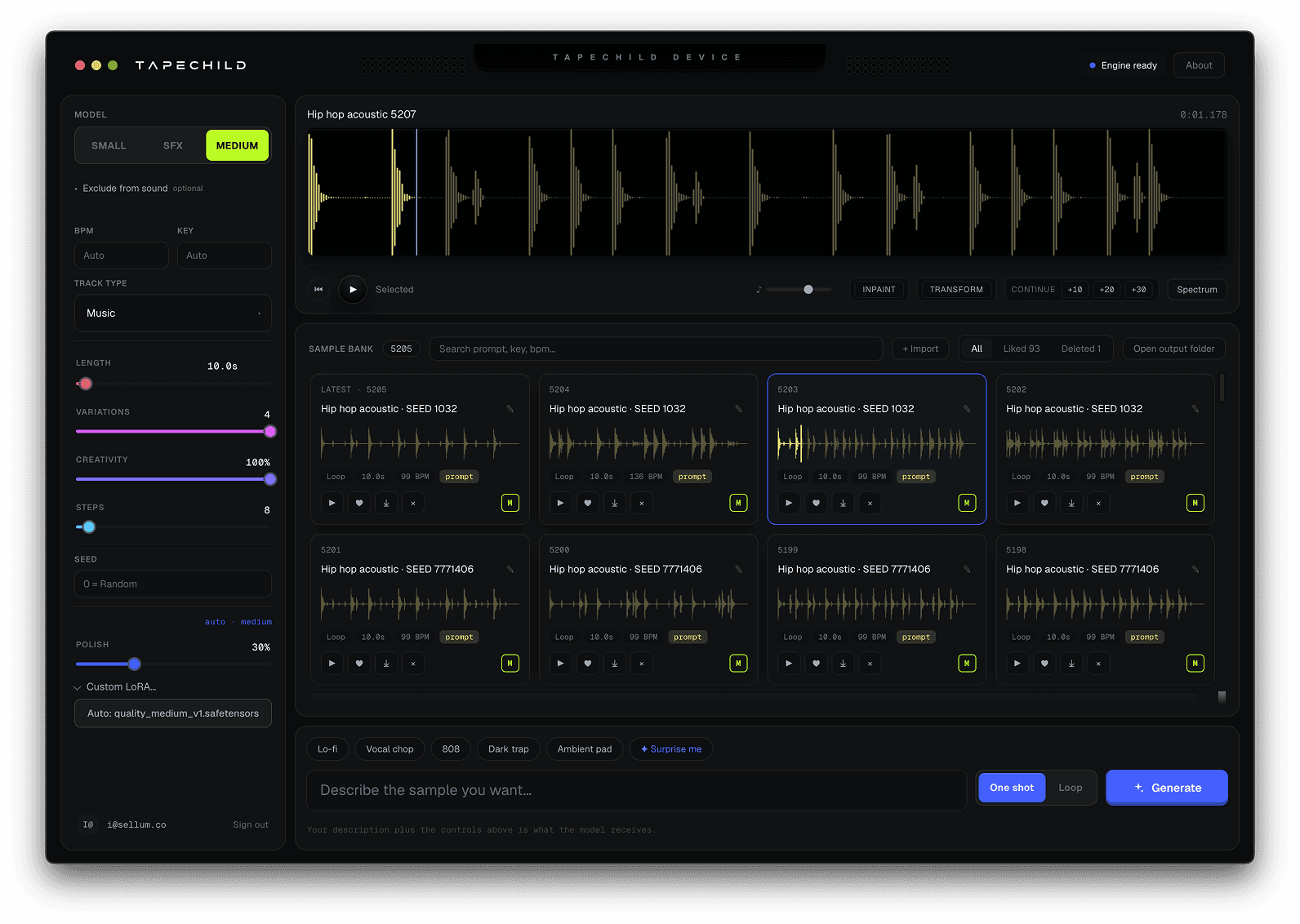 Tapechild — desktop app