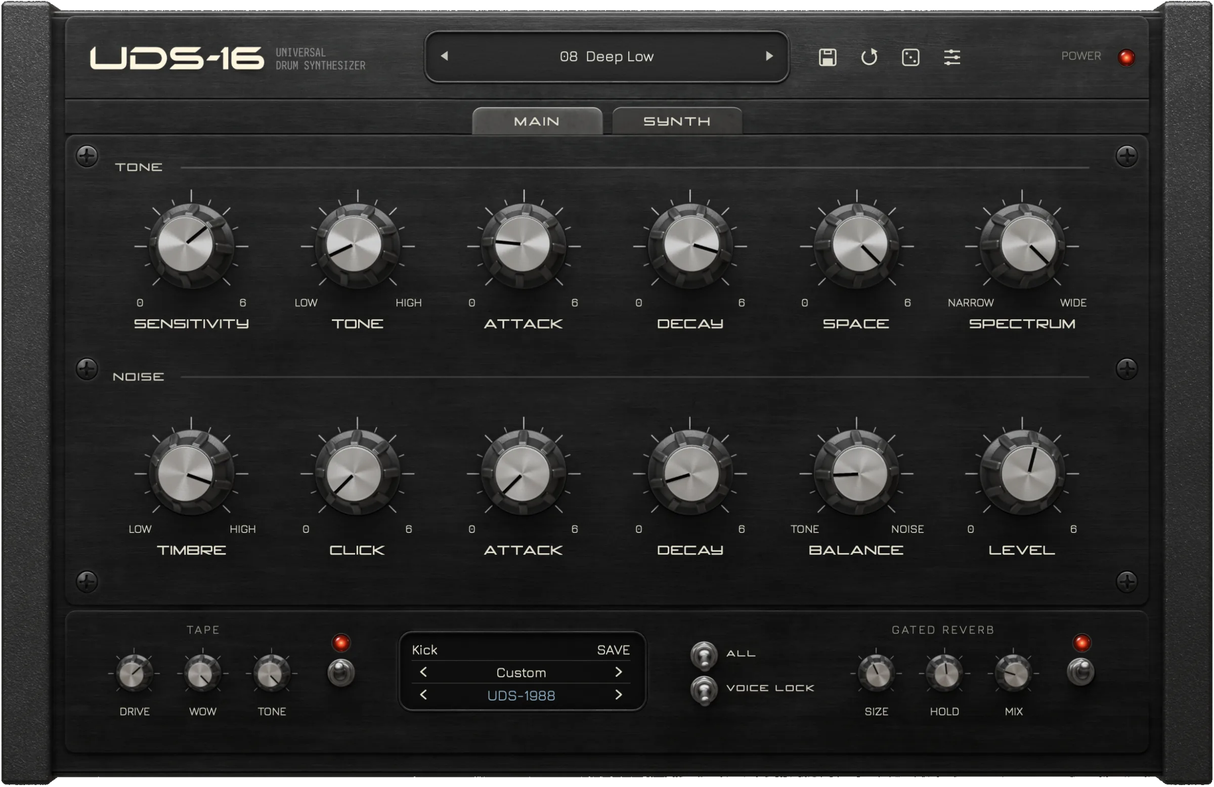 Tapechild UDS-16 plugin interface in the Studio skin